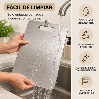 Tabla de Cortar Acero Inoxidable Bazarly - 35 x 24 cm