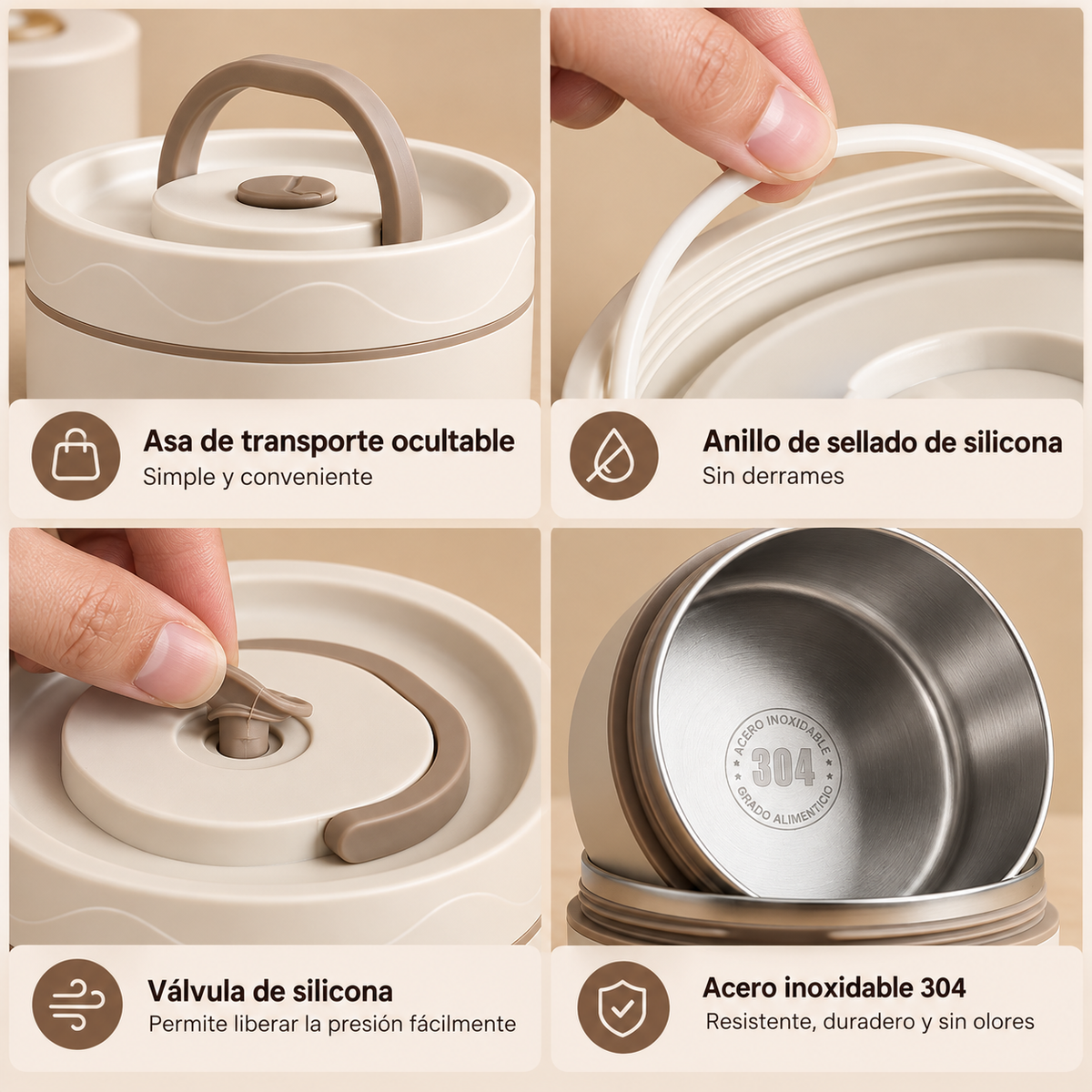 Lonchera Termica Hermetica - 4 en 1