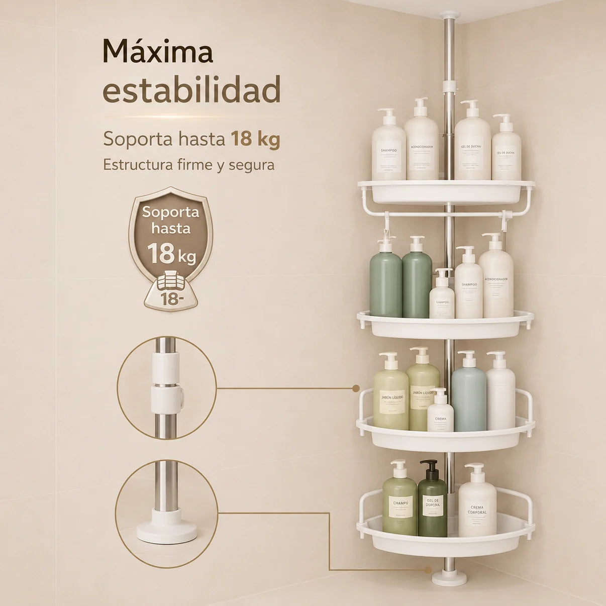Esquinero Organizador De Ducha Ajustable
