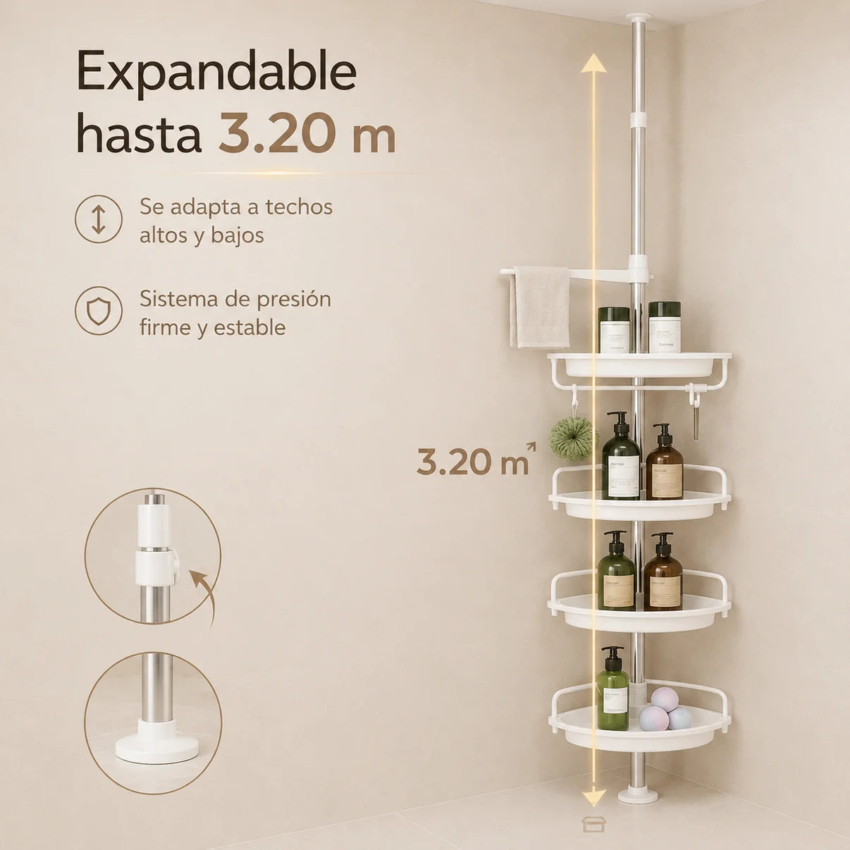 Esquinero Organizador De Ducha Ajustable